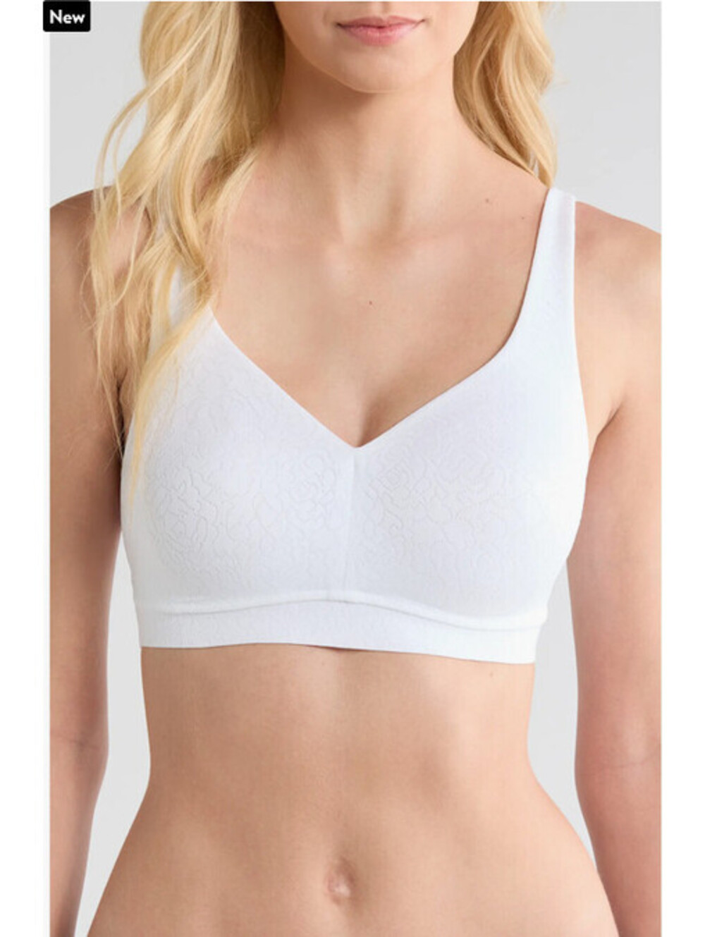 $72 Wacoal 852345 Inside Job Unpadded Wireless Bra, White, Size 34DDD